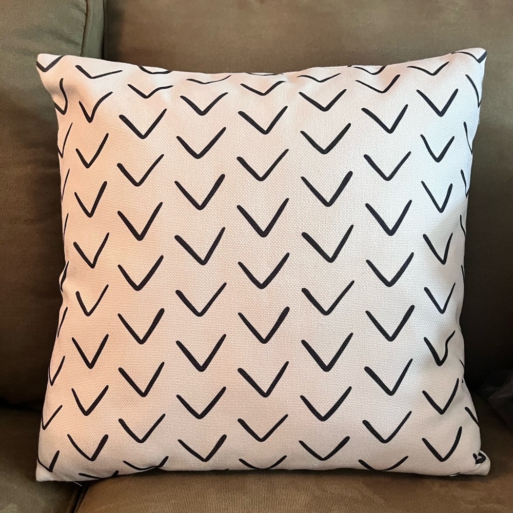 Modern Black and White Throw Pillow cover